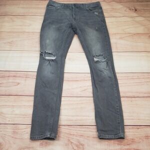 Topman Gray Slim Straight Jeans